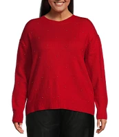 Dex Clothing Plus Long-Sleeve Embellished Sweater