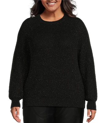 Dex Clothing Plus Long Sleeve Shimmer Oversized Sweater