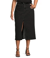 Dex Clothing Plus Mid Rise Maxi Denim Skirt