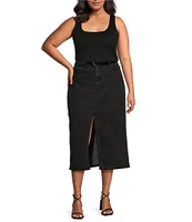 Dex Clothing Plus Mid Rise Maxi Denim Skirt