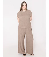 Dex Clothing Plus Size Drop-Shoulder Textured Top