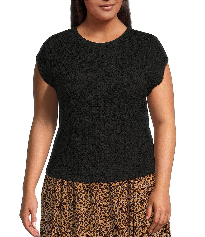 Dex Clothing Plus Size Drop-Shoulder Textured Top