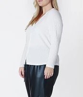 Dex Clothing Plus Size Long Sleeve Twisted-Front Textured Knit Top