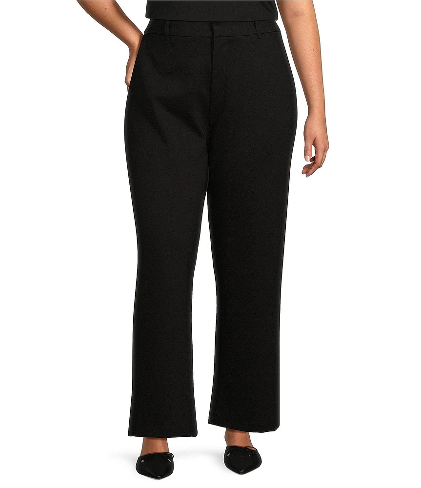 Dex Clothing Plus Wide Leg Ponte Knit Pants