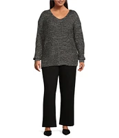 Dex Clothing Plus Wide Leg Ponte Knit Pants