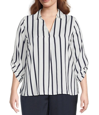 Dex Plus Flowy Satin Blouse