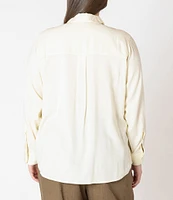 Dex Plus Long Sleeve Button Front Blouse