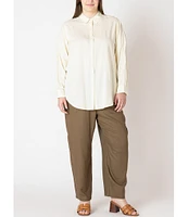 Dex Plus Long Sleeve Button Front Blouse