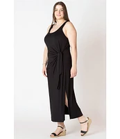 Dex Plus Sleeveless Knot Detail Midi Dress