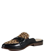 Diba True Au Pair Leopard Print Leather Loafer Mules