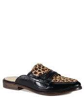 Diba True Au Pair Leopard Print Leather Loafer Mules