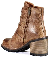 Diba True Com Rad Multi Strap Distressed Leather Booties