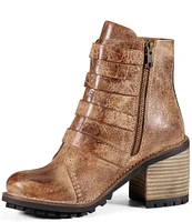 Diba True Com Rad Multi Strap Distressed Leather Booties