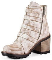 Diba True Com Rad Multi Strap Distressed Leather Booties