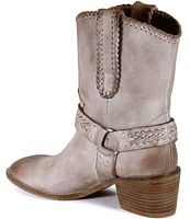 Diba True Glass Heart Distressed Leather Western Booties