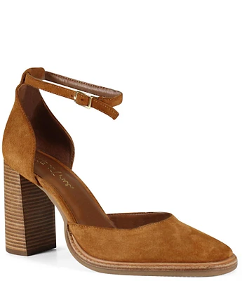 Diba True Kol Pik Suede Ankle Strap d'Orsay Pumps