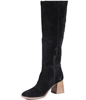 Diba True Mar Velus Suede Block Heel Tall Boots