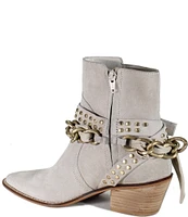 Diba True Paper Lily Suede Studded Bow Strapped Booties