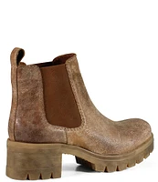 Diba True Pran Cer Leather Lug Sole Chelsea Platform Booties