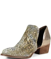 Diba True Shy Town Metallic Leopard Cut Out Booties