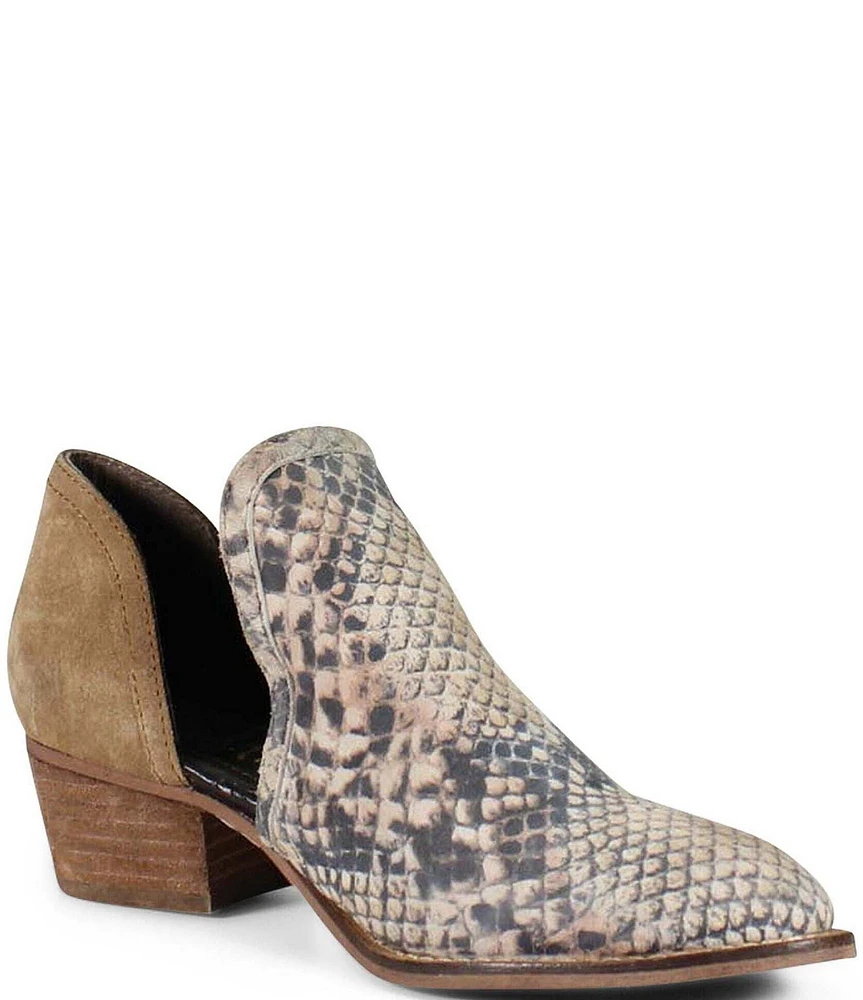 Diba True Shy Town Snake Print Cut Out Booties