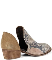 Diba True Shy Town Snake Print Cut Out Booties