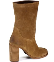 Diba True Teak Tree Suede Block Heel Mid Boots