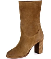 Diba True Teak Tree Suede Block Heel Mid Boots