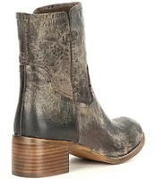 Diba True West Haven Distressed Leather Block Heel Western Boots