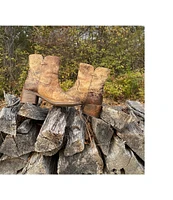 Diba True West Haven Distressed Leather Block Heel Western Boots