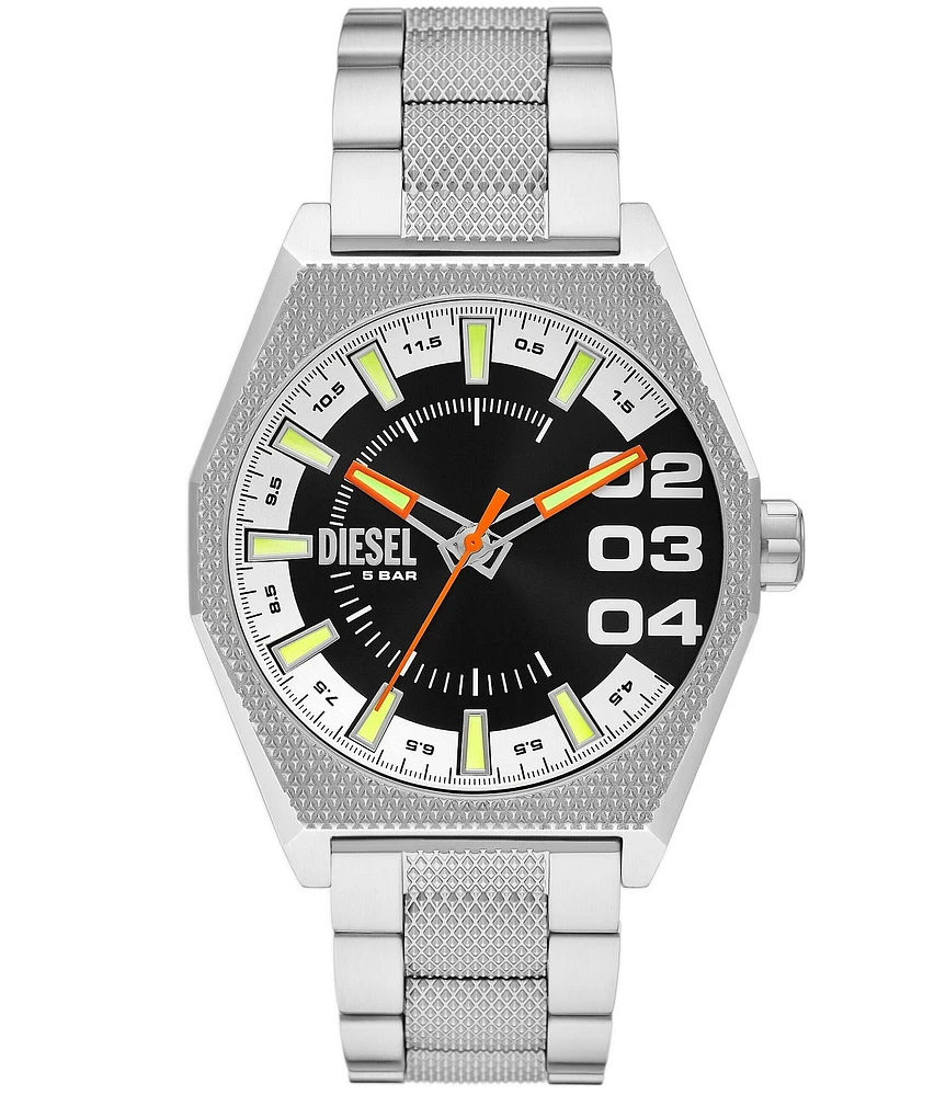 Diesel Men's Scraper Three-Hand Stainless Steel Bracelet Watch