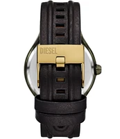 Diesel Men's Streamline Three Hand Black Leather Strap Watch