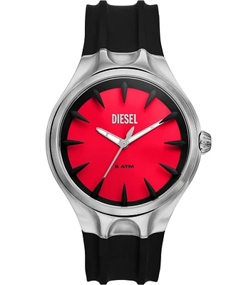 Diesel Men's Streamline Three-Hand Black Silicone Strap Watch