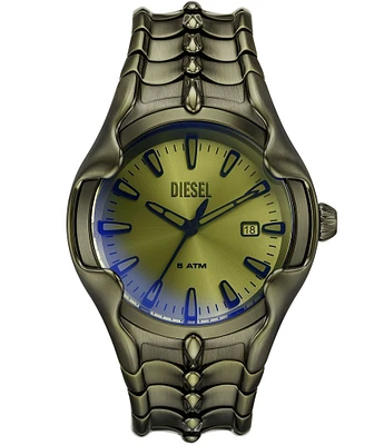 Diesel Men's Vert Three Hand Green Tone Stainless Steel Bracelet Watch