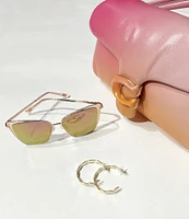 DIFF Eyewear Becky Rose Gold Pink Polarized Cat Eye Sunglasses