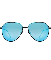 DIFF Eyewear Dash Blue Mirror Aviator Sunglasses