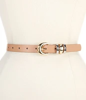 Dillard's 0.86 Mixed Hardware Loops Faux Leather Belt