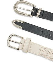 Dillard's 0.98#double; Engraved Buckle & 1.18#double; Braided Belt 2 For 1 Set