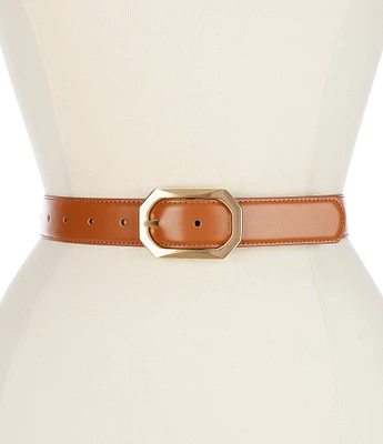 Dillard's 1.125 Reversible Center Bar Faux Leather Belt