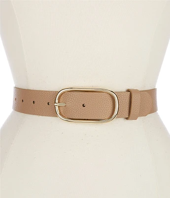 Dillard's 1.25#double; Elongated Center Bar Faux Leather Belt