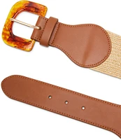Dillard's 2.48#double; Oversized Resin Buckle Raffia Stretch Belt