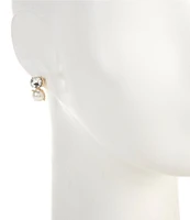 Dillard's Crystal Oval Stone Pearl Cab Drop Earrings