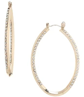 Dillard's Crystal Pave Oval Brass Hoop Earrings