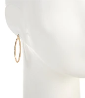 Dillard's Crystal Pave Oval Brass Hoop Earrings