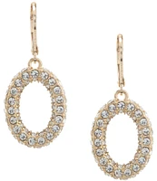 Dillard's Crystal Pave Oval Metal Drop Earrings