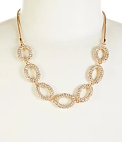 Dillard's Crystal Pave Oval Metal Frontal Collar Necklace