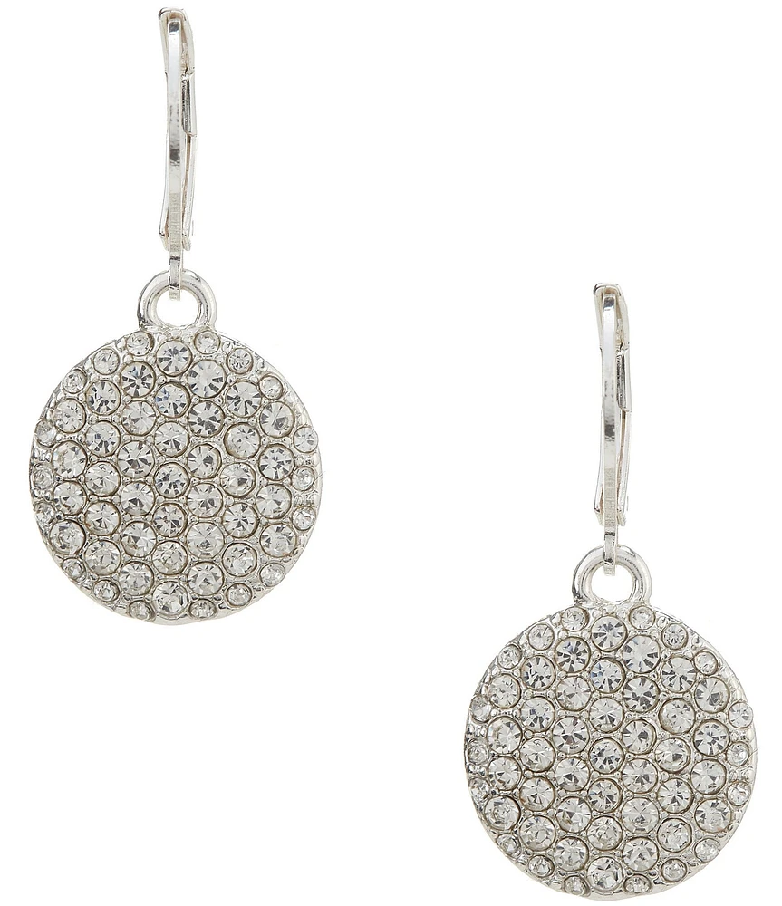 Dillard's Crystal Pave Round Drop Earrings