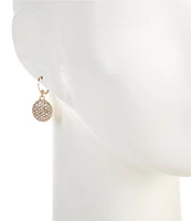 Dillard's Crystal Pave Round Drop Earrings