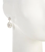 Dillard's Crystal Stone Double Flower Drop Earrings