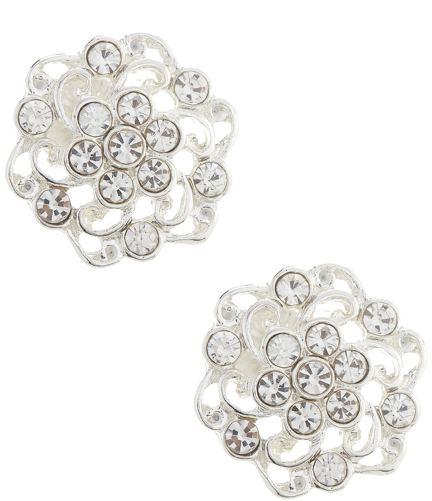 Dillard's Crystal Stone Flower Stud Earrings